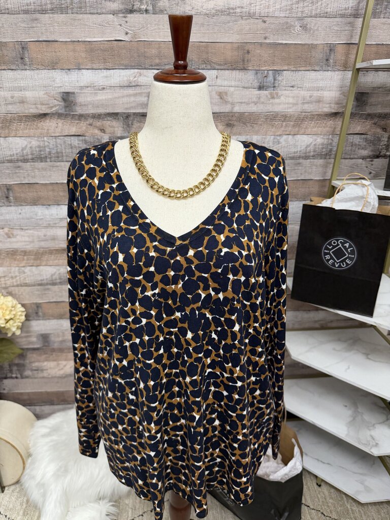 Chico's Leopard Print V-Neck Sweater