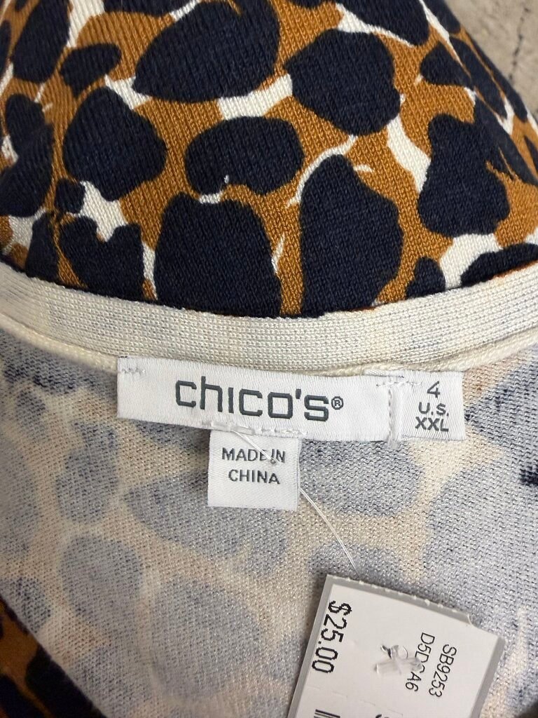Chico's Leopard Print V-Neck Sweater