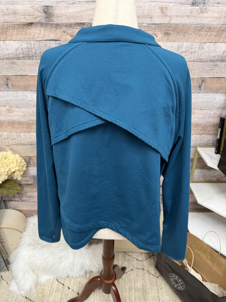 Fabletics Blue Fleece Zip Up Hoodie