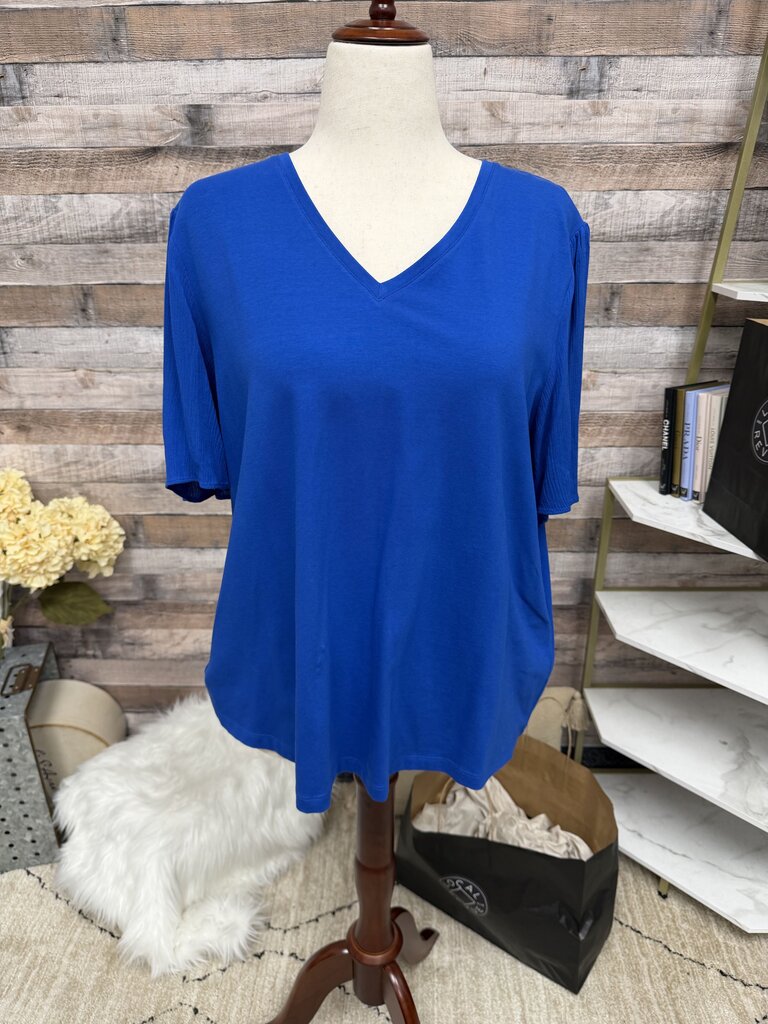 Chico's Blue V-Neck T-Shirt XXL