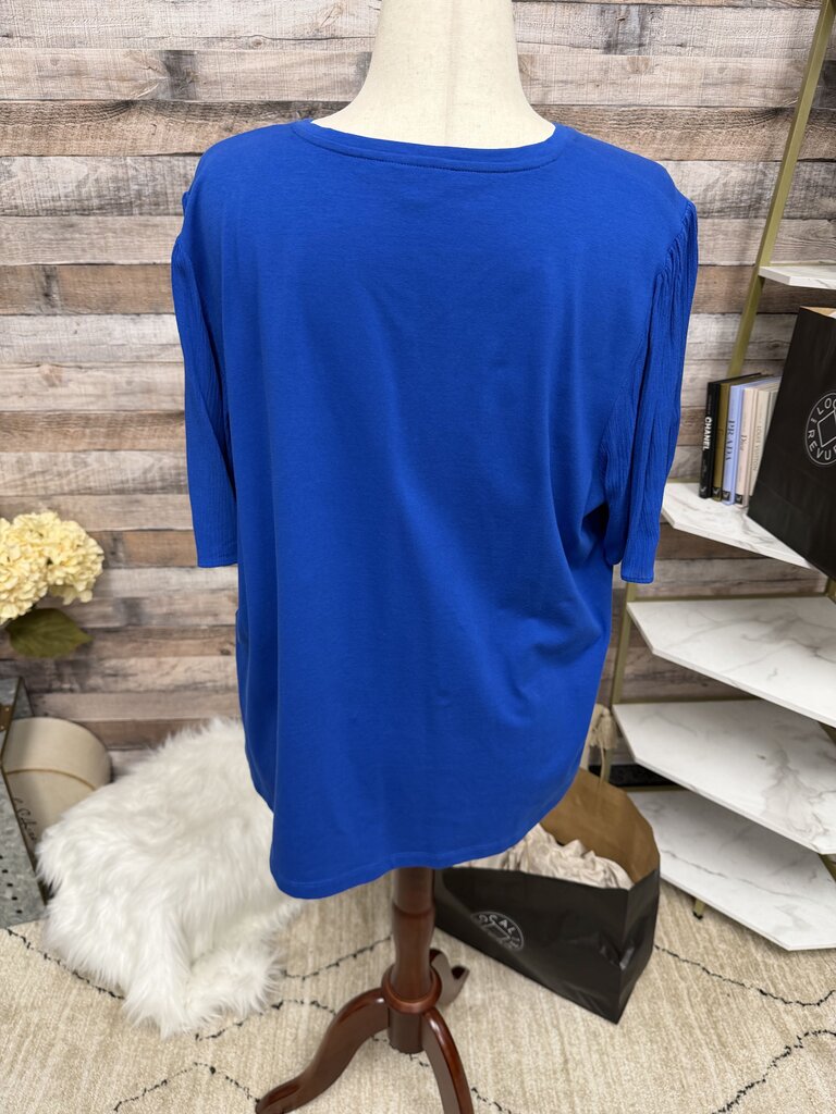 Chico's Blue V-Neck T-Shirt XXL