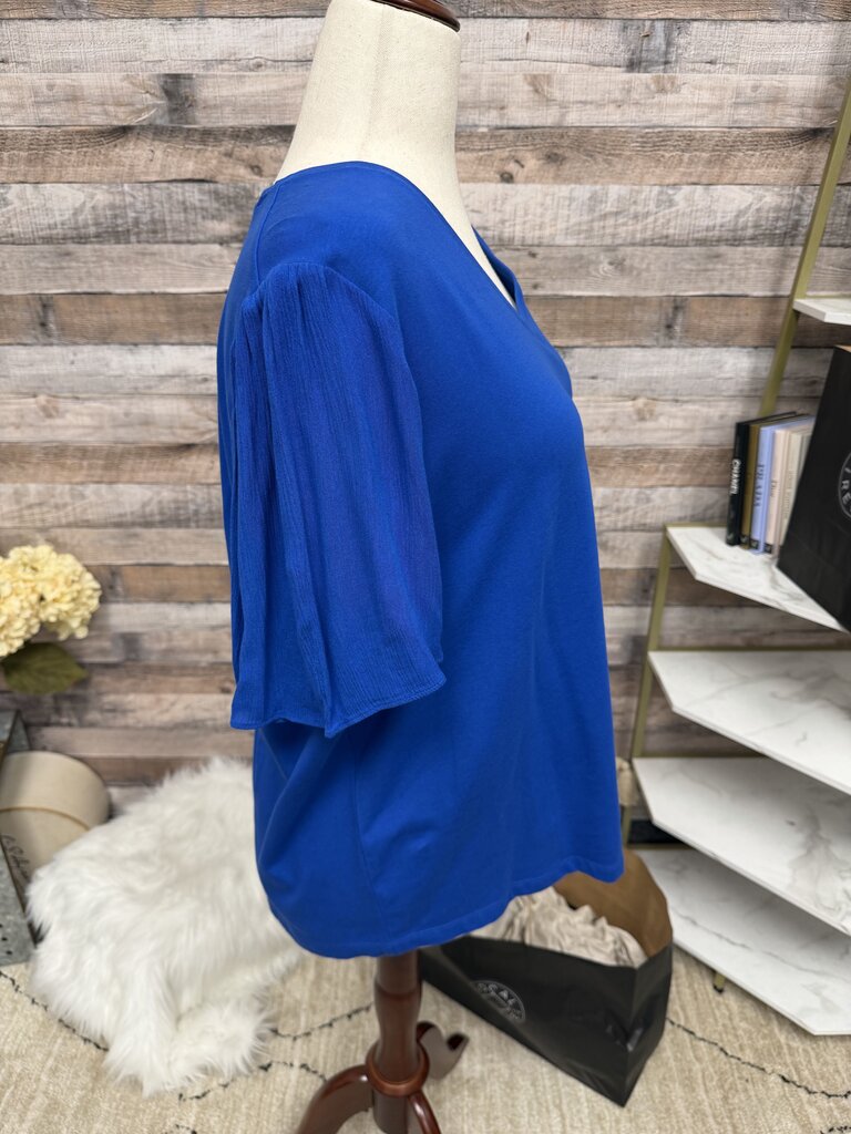 Chico's Blue V-Neck T-Shirt XXL