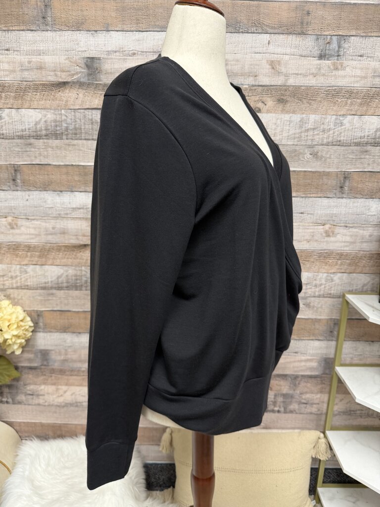 Athleta Recharge Black Wrap Front Sweatshirt XXL