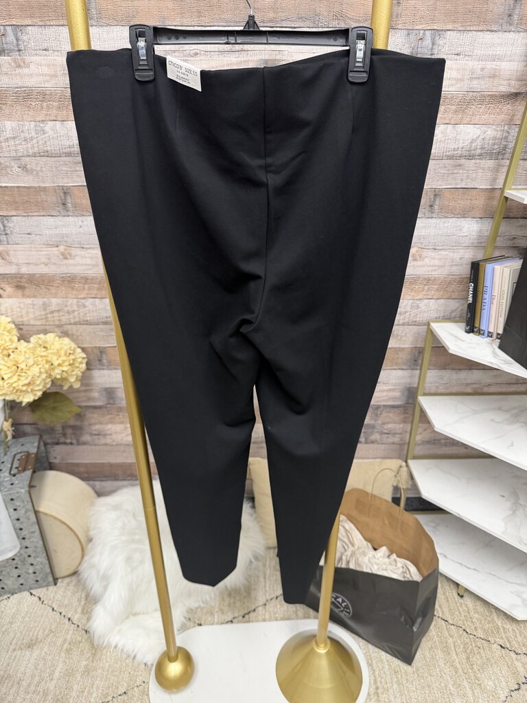 NWT Chico's Black Knit Pull-On Pants 18