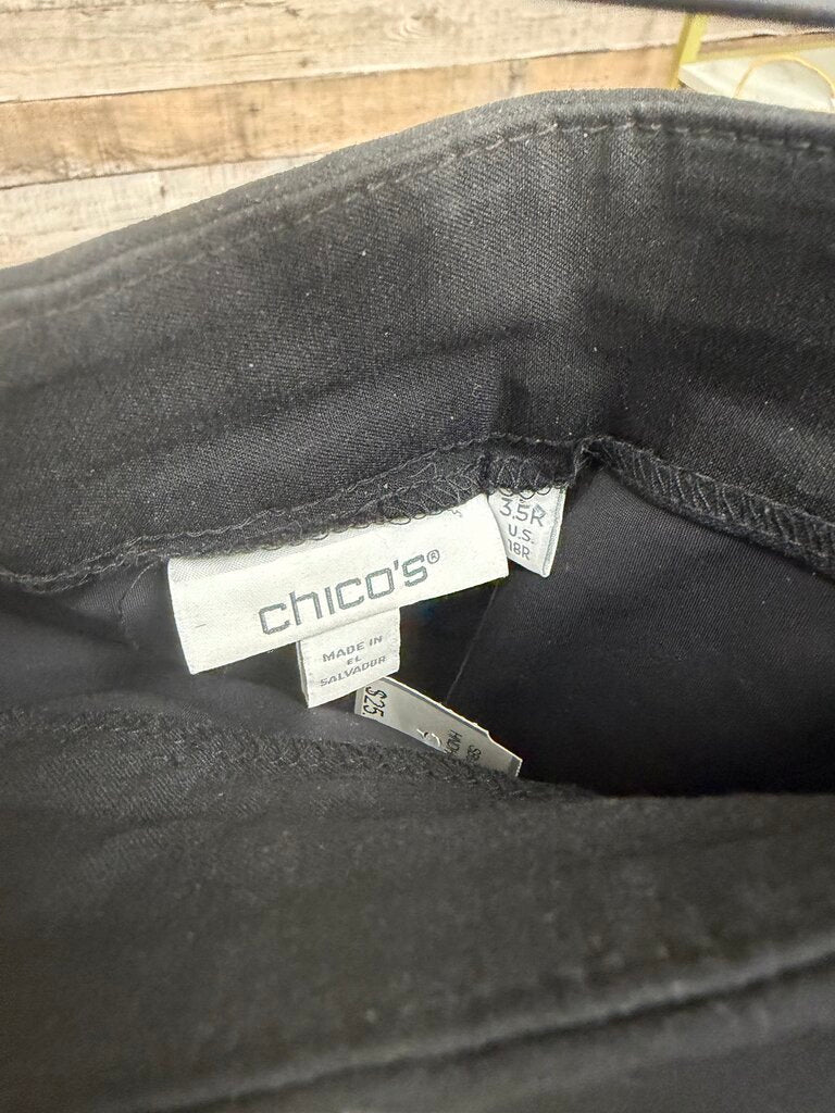 Chico's Black Knit Capri Pants 18