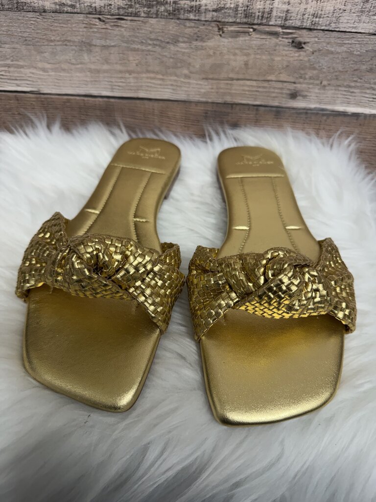 Marc Fisher Gold Metallic Knotted Slide