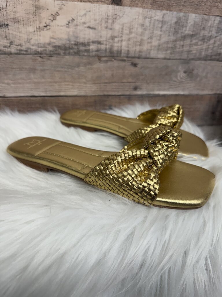 Marc Fisher Gold Metallic Knotted Slide