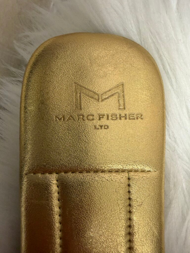 Marc Fisher Gold Metallic Knotted Slide
