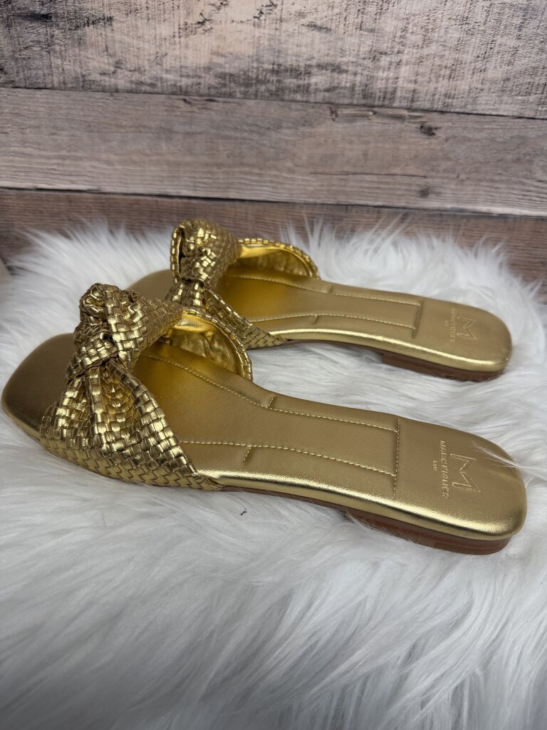 Marc Fisher Gold Metallic Knotted Slide