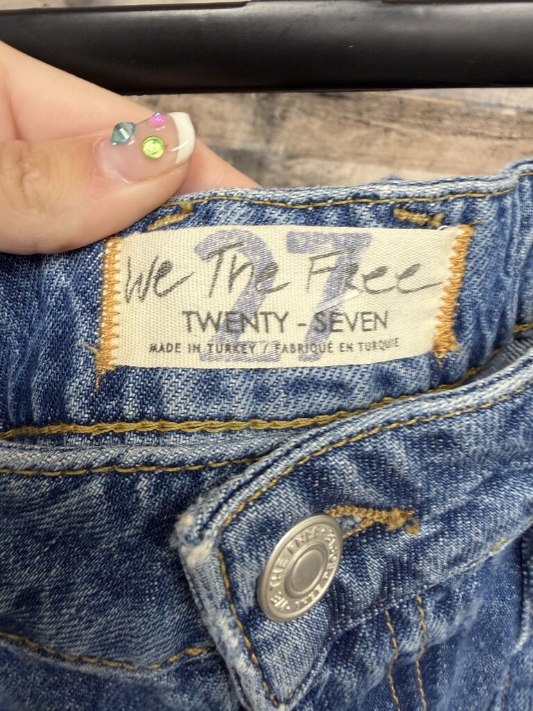 Free People Denim Rolled Hem Shorts