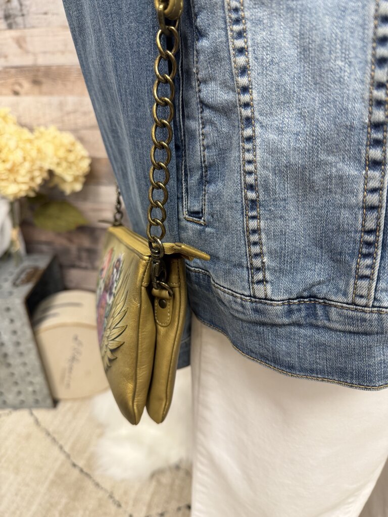 Anuschka Gold w/Wings & Floral Print