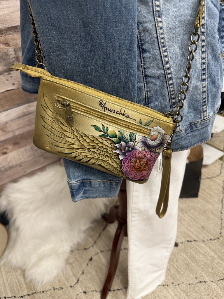 Anuschka Gold w/Wings & Floral Print