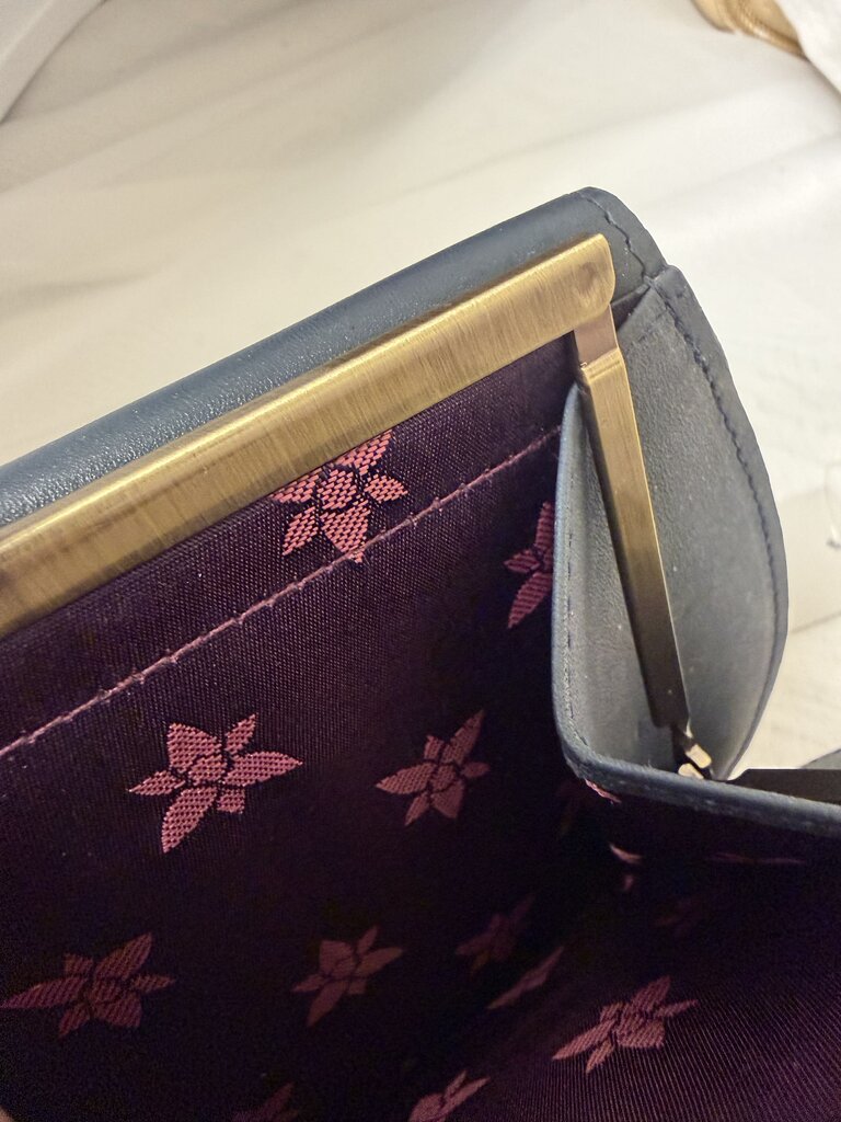 NWT Anuschka Navy w/Fish & Sea Life Wallet