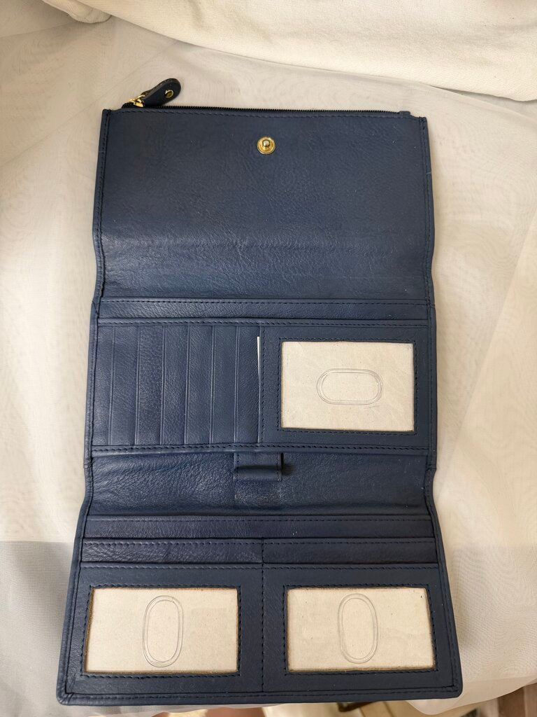 NWT Anuschka Navy Ocean Sea Life Wallet