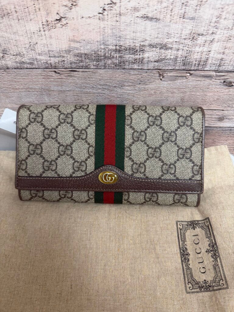 Gucci Ophidia Canvas & Leather Contiental Wallet