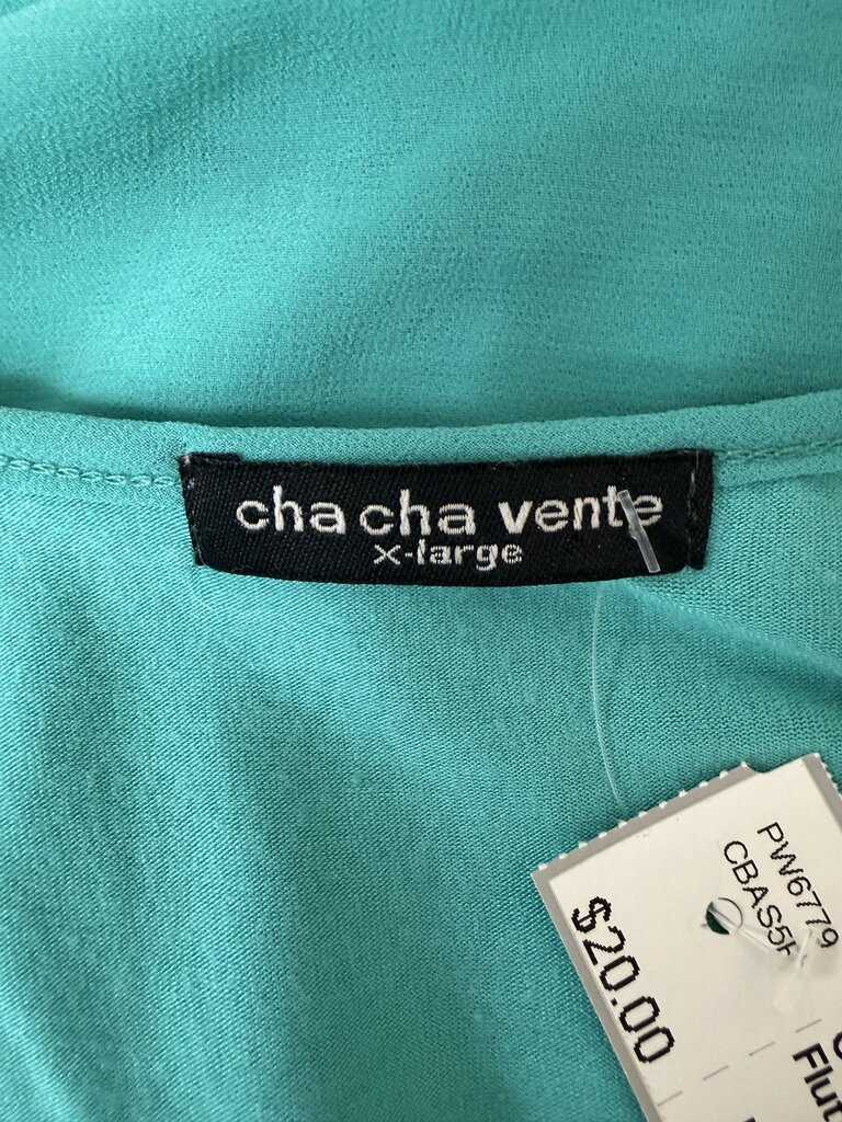 Cha Cha Vente Turquoise Flutter Top