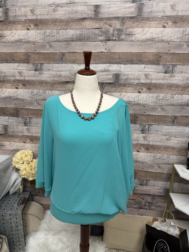 Cha Cha Vente Turquoise Flutter Top