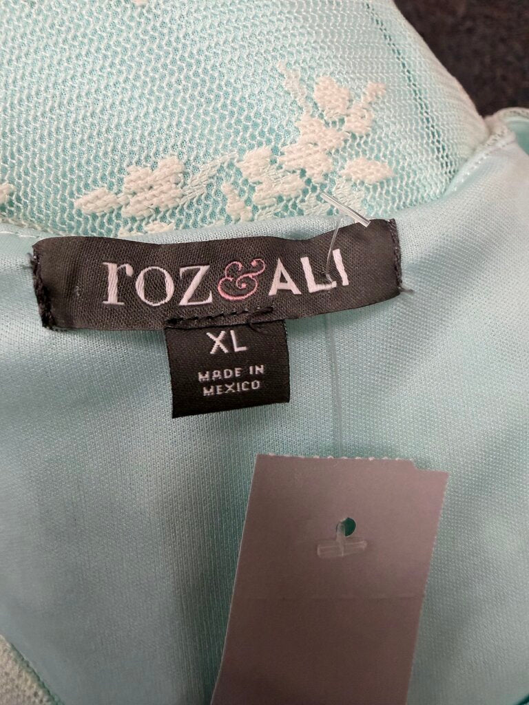 Rose & Ali Poweder Blue w/White Lace OverlaySleeveless