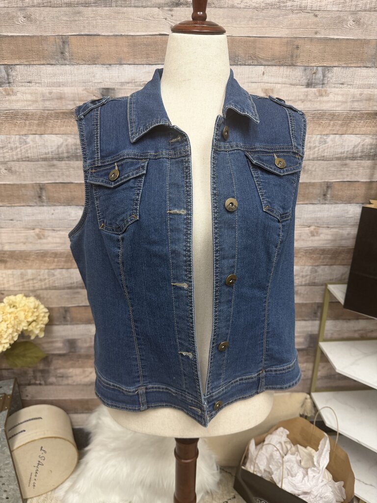 Baccini Blue Denim Vest w/Lace Back