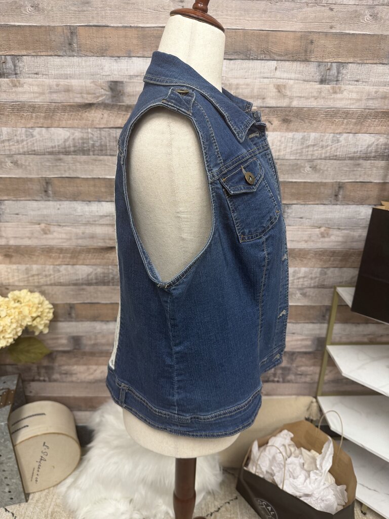 Baccini Blue Denim Vest w/Lace Back