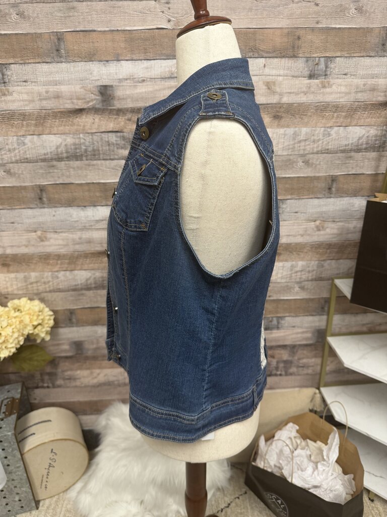 Baccini Blue Denim Vest w/Lace Back