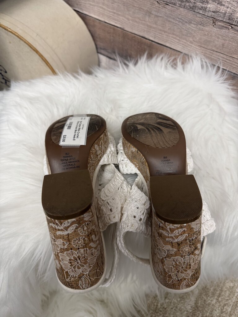 Impo Osanna White Crochet Platform Ornate Block Heels