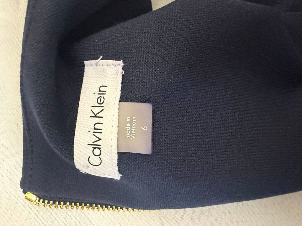 Calvin Klein Navy Sleeveless Sheath