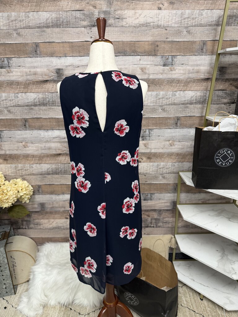 Tommy Hilfiger Navy w/Red&Pink Flowers Trapeze Dress