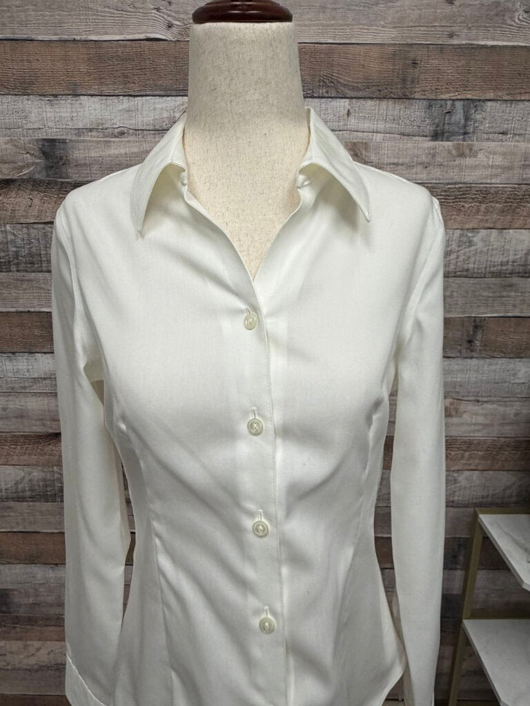 Kasper White Fitted Button Down