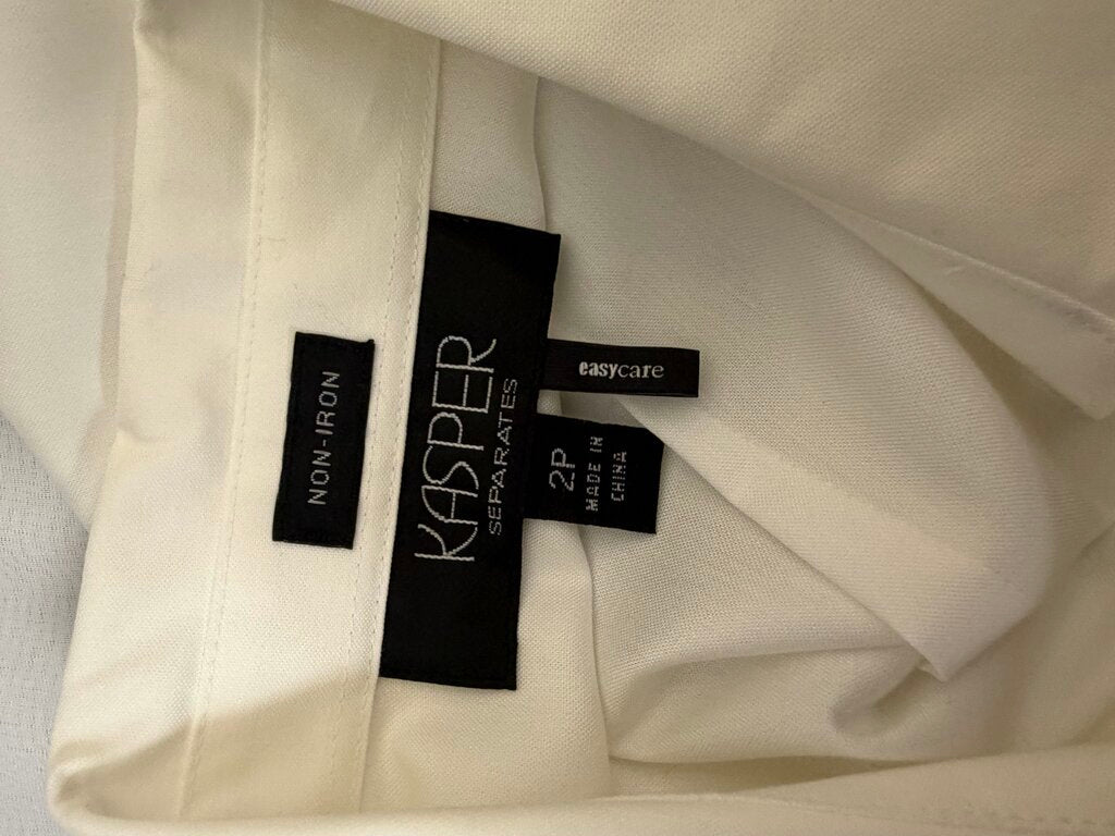 Kasper White Fitted Button Down