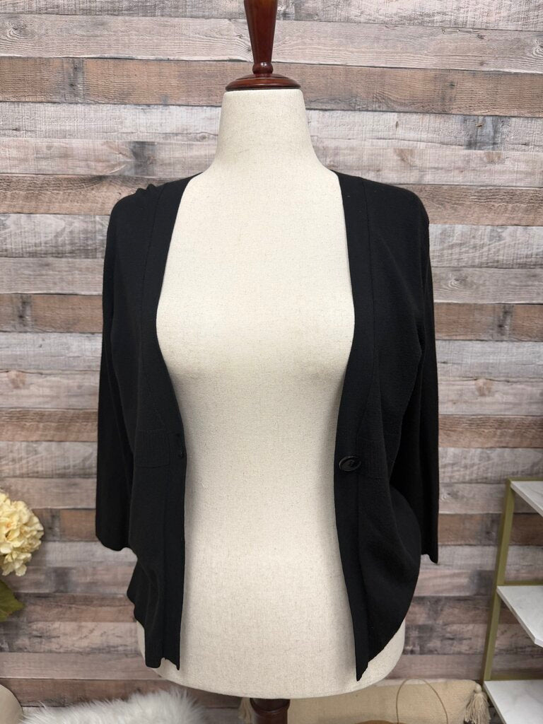 Loft Black V-Neck One Button Cardigan