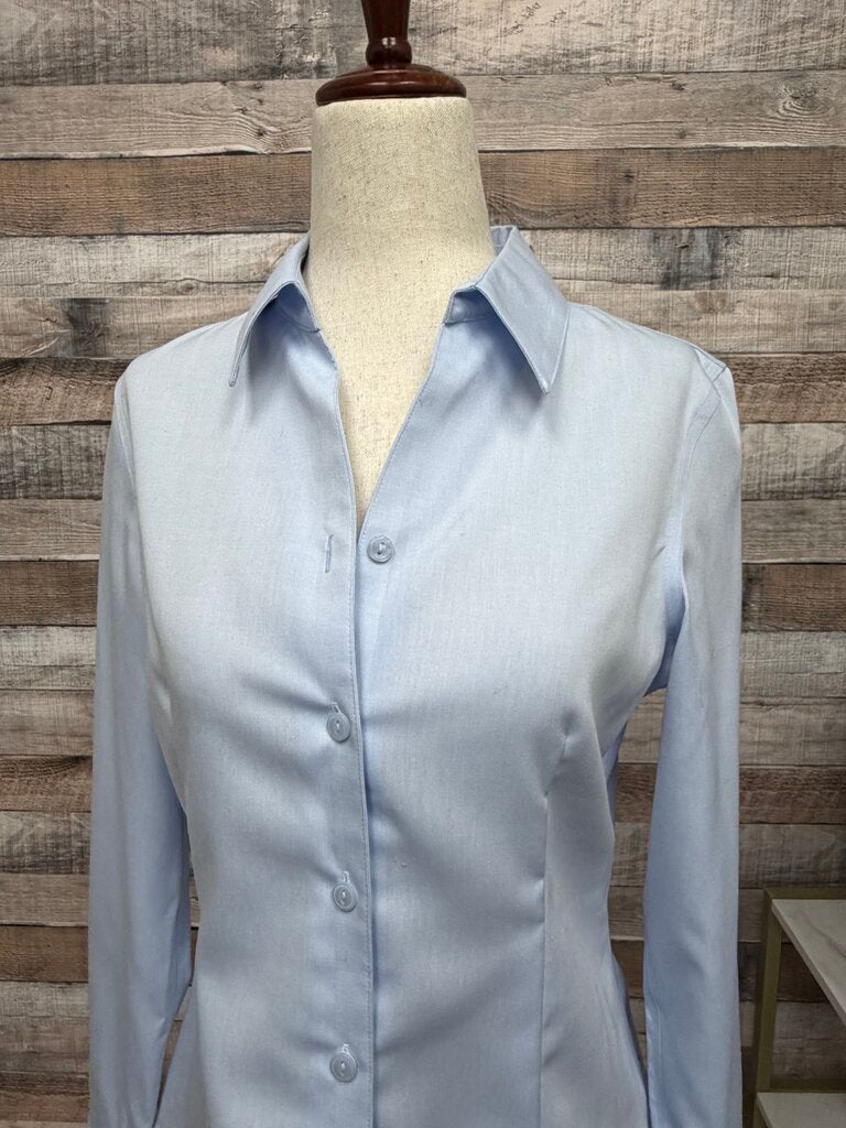 Kasper Blue Fitted Button Down