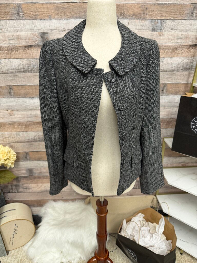 Ann Taylor Herringbone Wool Blend Blazer