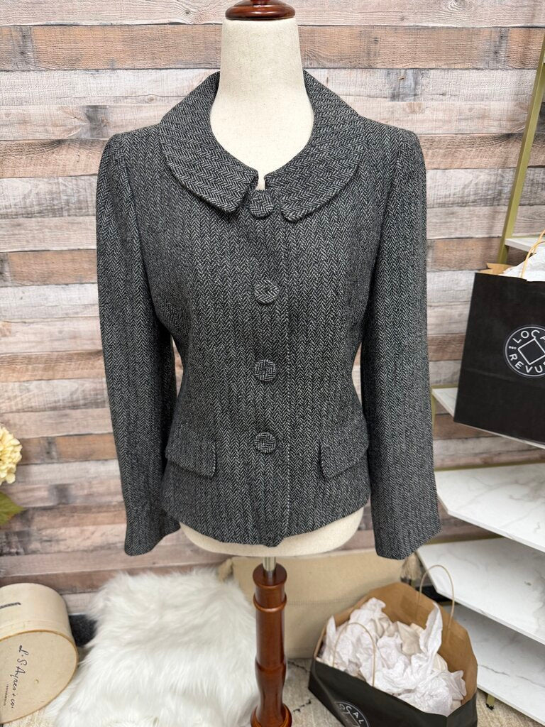 Ann Taylor Herringbone Wool Blend Blazer