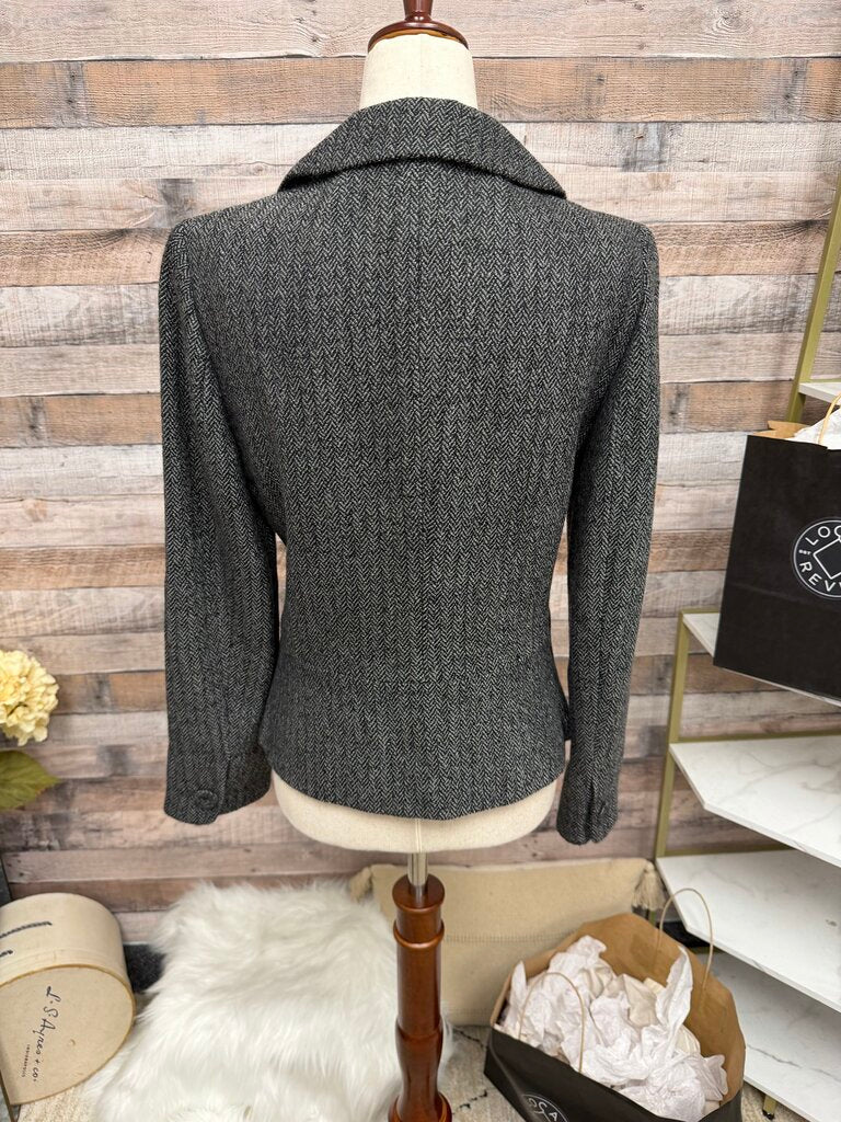 Ann Taylor Herringbone Wool Blend Blazer