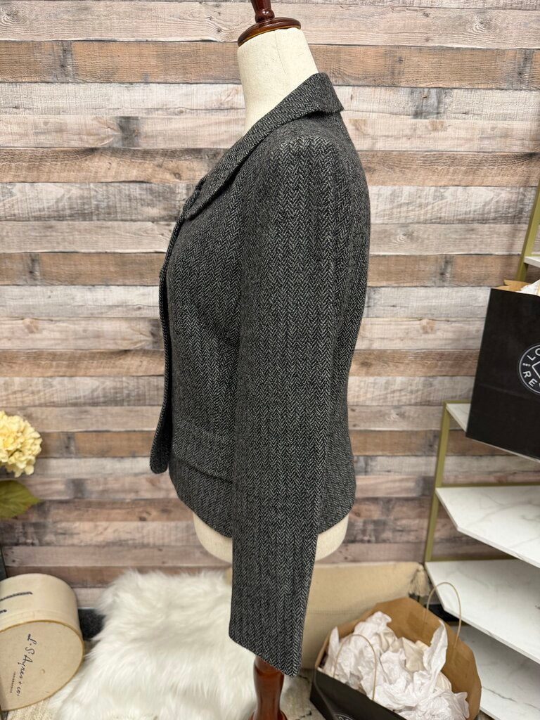 Ann Taylor Herringbone Wool Blend Blazer