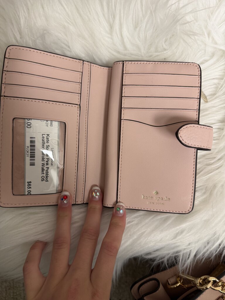 Kate Spade Pink Pebbled Leather Bifold Wallet