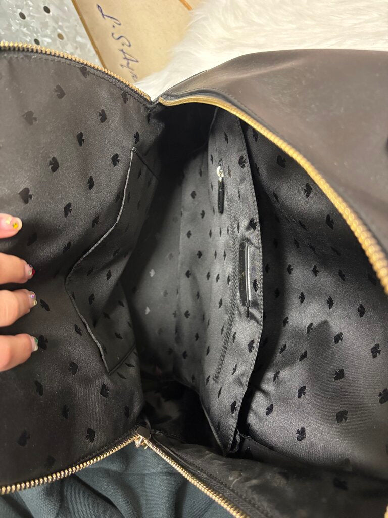 Kate Spade Black Leather Medium Backpack w/Gold Hardware