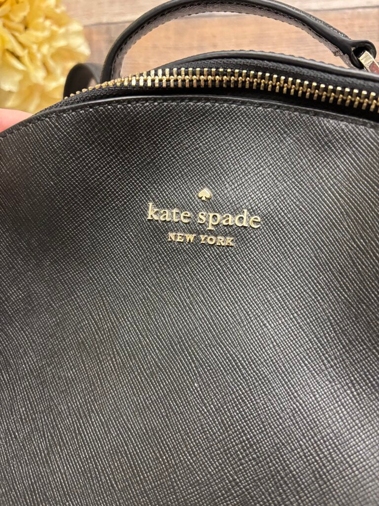 Kate Spade Black Leather Medium Backpack w/Gold Hardware