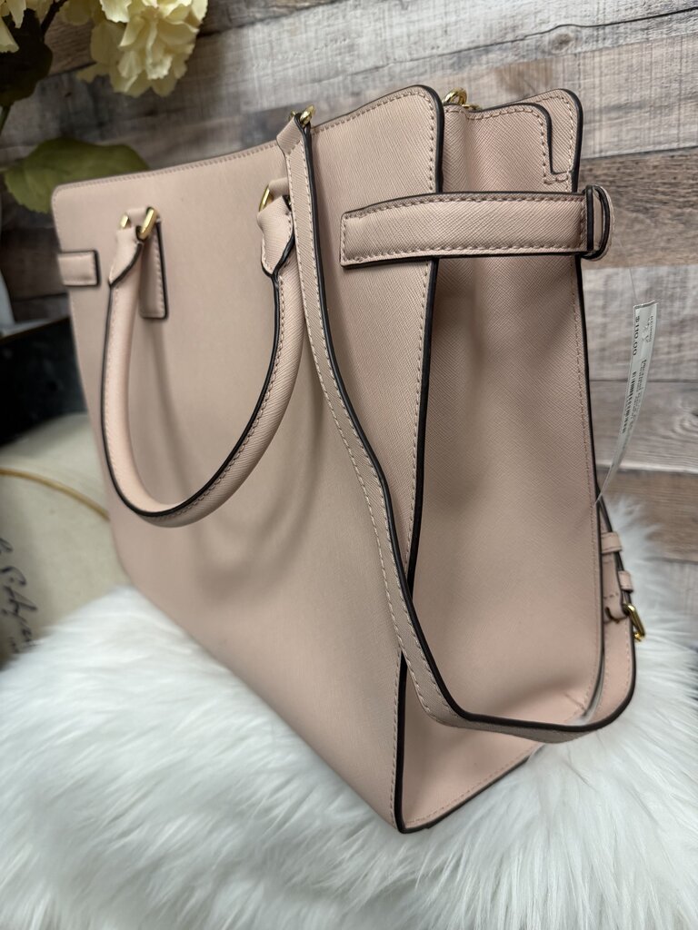 Michael Kors Pink Saffiano Leather Quinn Satchel w/Gold Hardware