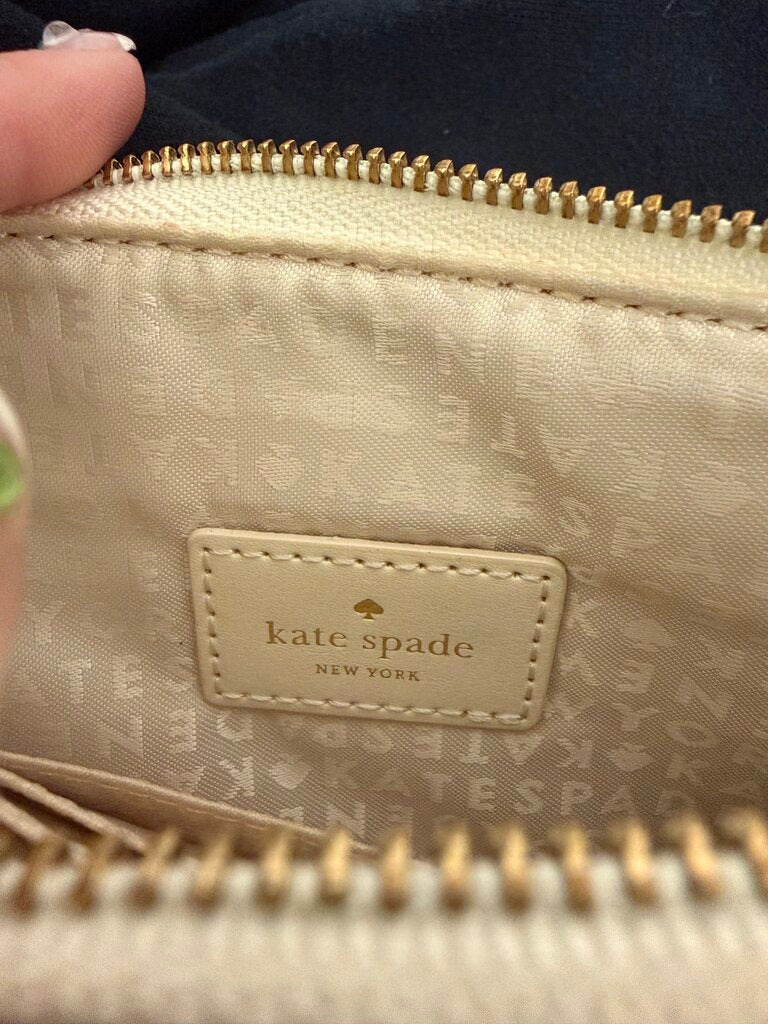 Kate Spade Coral & Cream Palm Print Wristlet