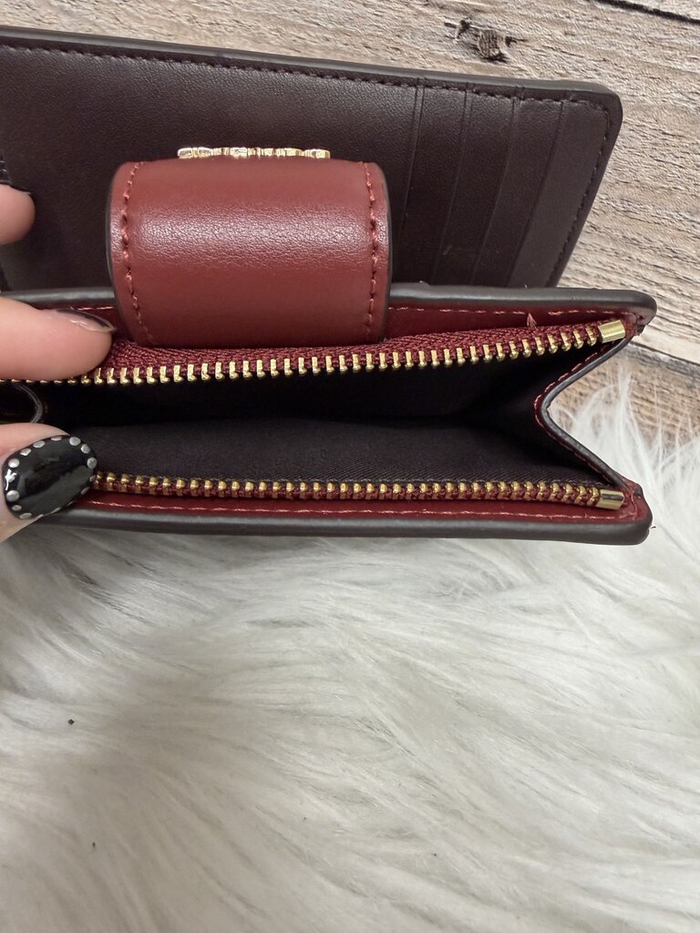 Coach Brown Signature Canvas w/Mini Rose Print Tote & Matching Wallet