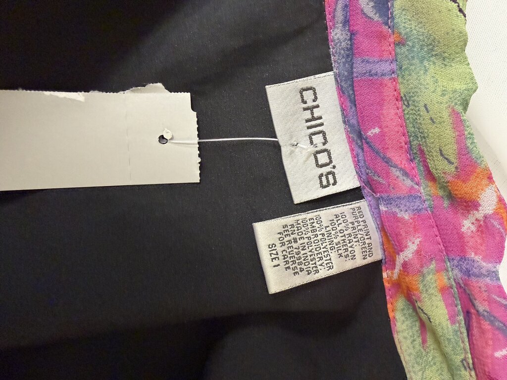 Chico's Bright Multi Color Patchwork Jacket