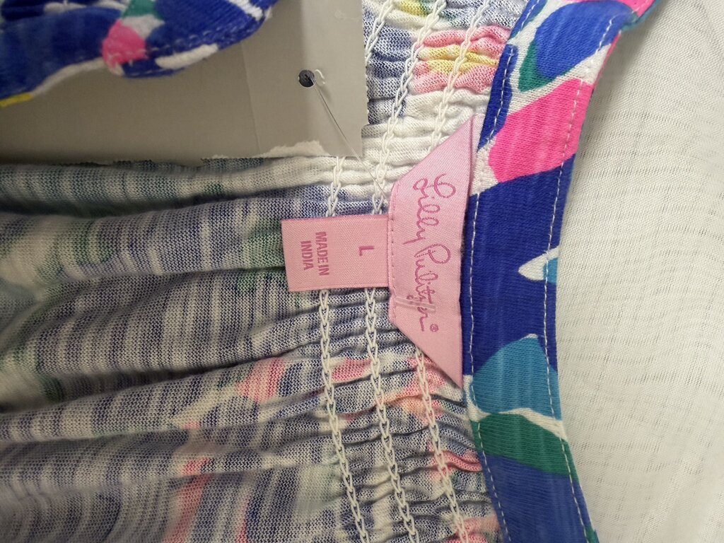 Lilly Pulitzer Royal, Aqua & Pink Sleeveless V-Neck