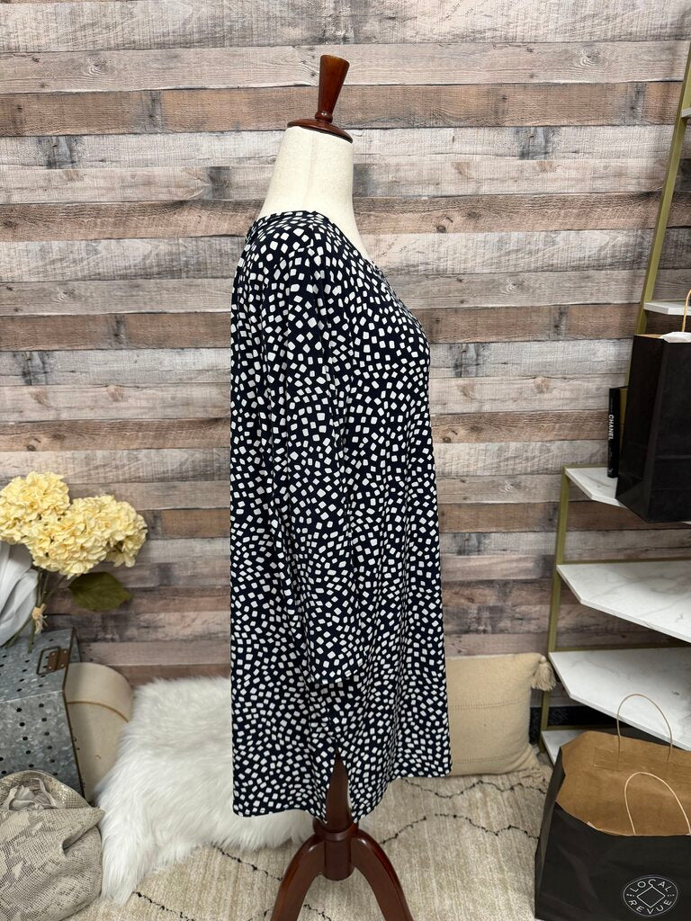 Alfani Black & White Polka Dot Tunic Top