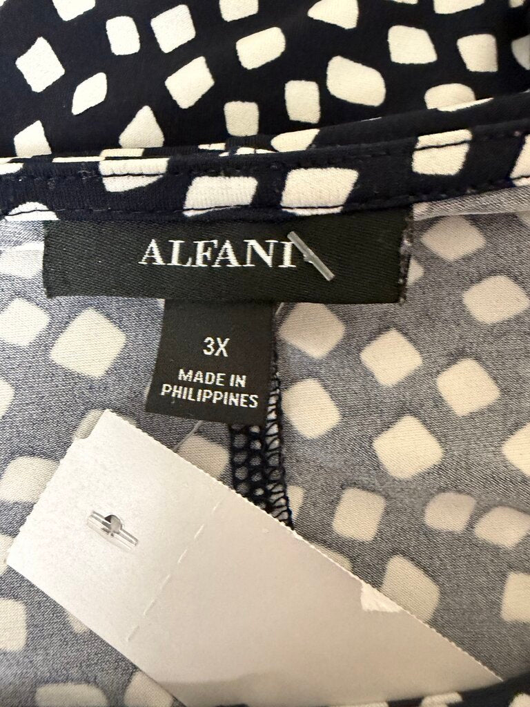 Alfani Black & White Polka Dot Tunic Top