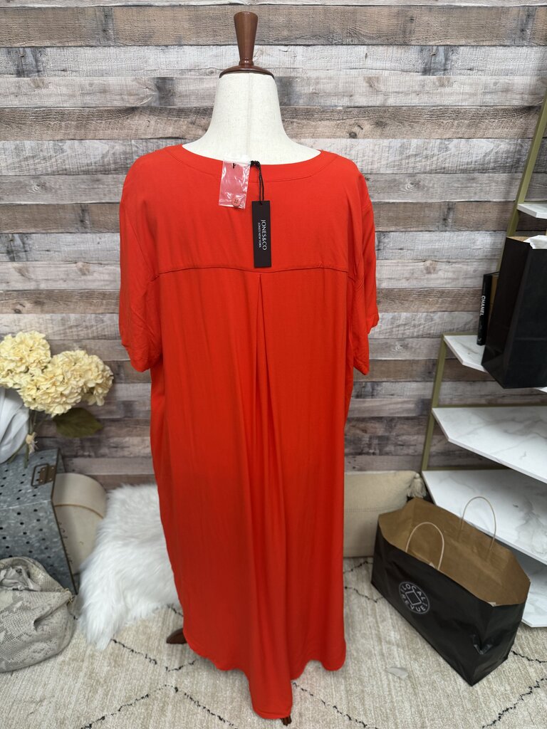 Jones & Co Red/Orange Linen Tunic Top