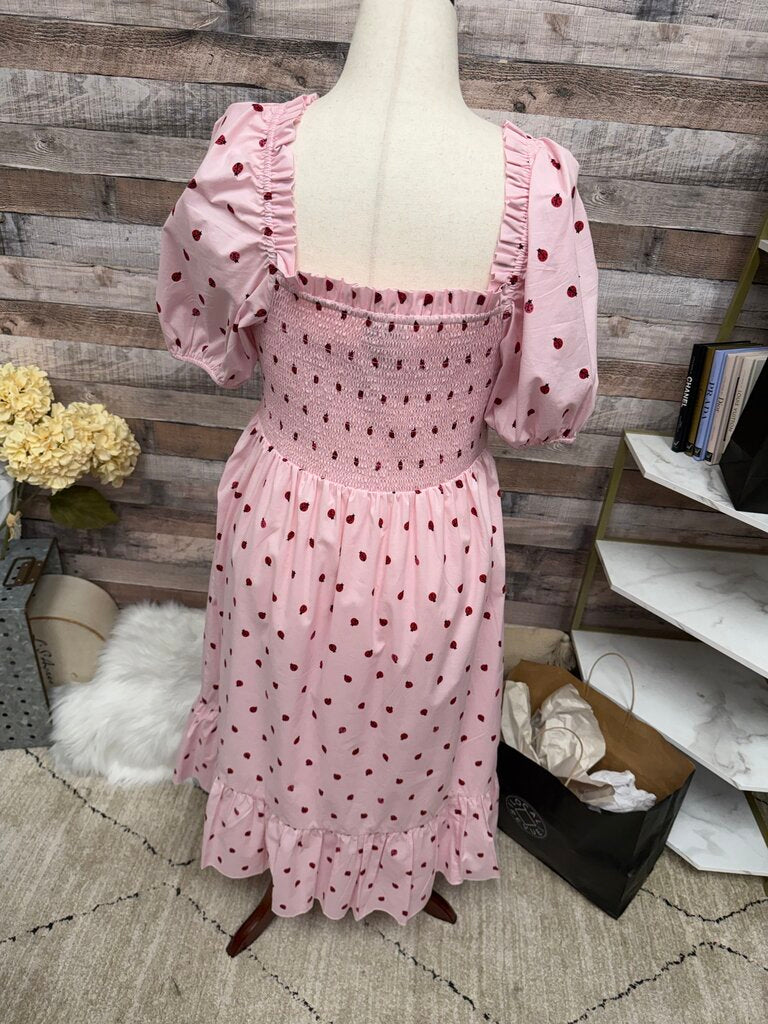 Kate Spade Ladybug Print Puff Sleeve Dress