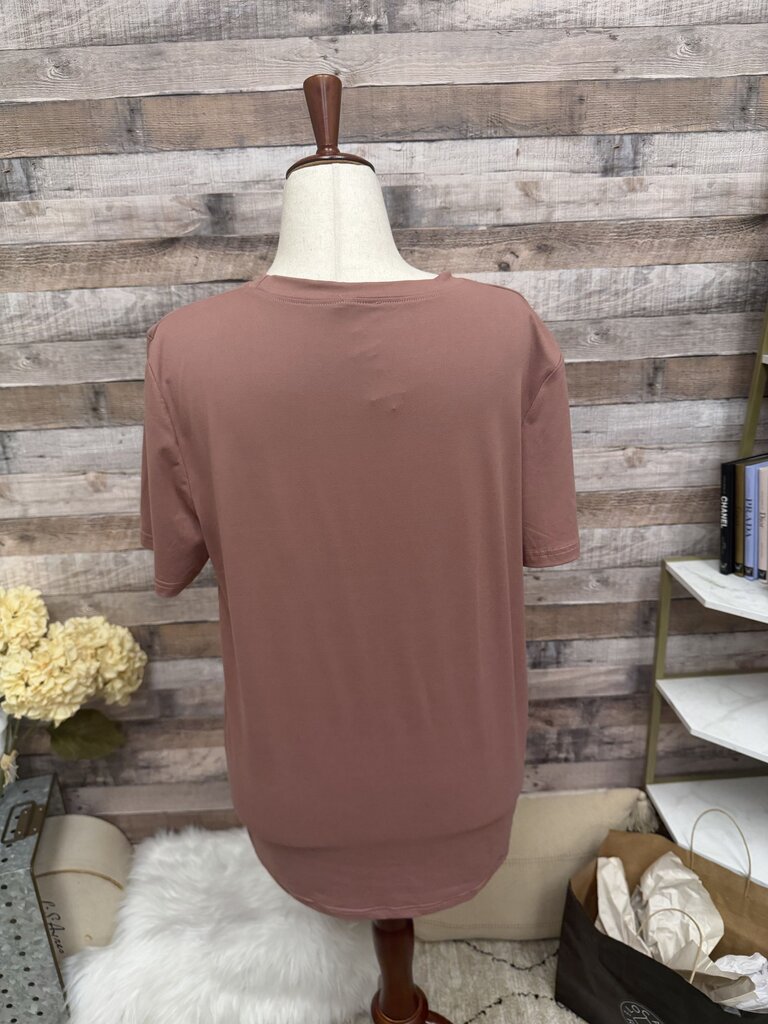 New York & Company Plum Crew Neck Tee