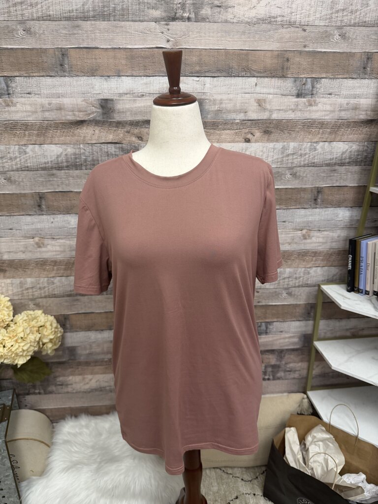 New York & Company Plum Crew Neck Tee
